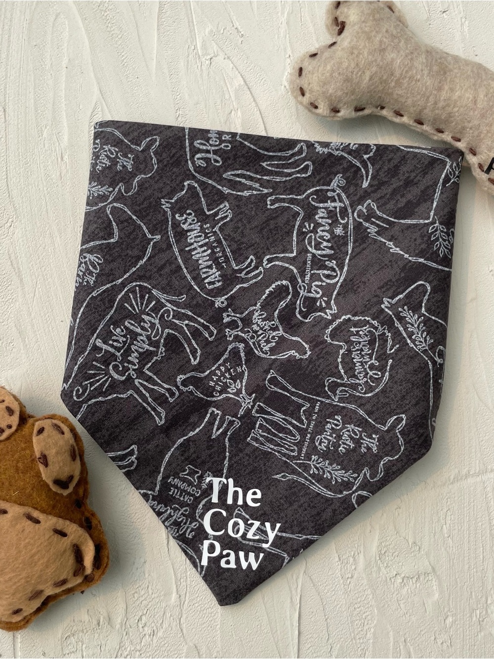 Dark Gray Dog Bandana Barnyard / Rustic